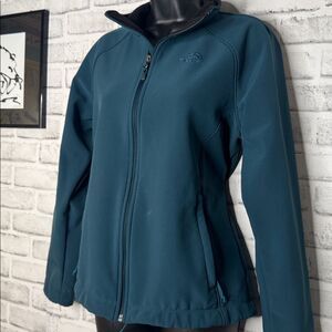 The North Face Teal Windwall Soft Shell Jacket Sz M, Medium